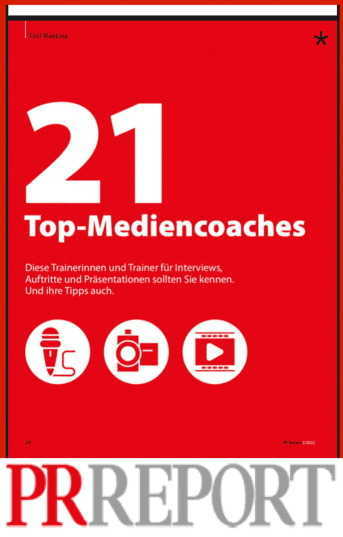 PR Report: unter die 21 Top-Mediencoaches Deutschlands gewählt